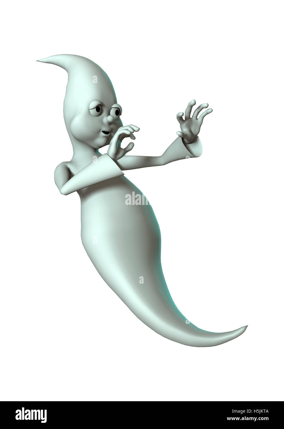 3D rendering of a Halloween ghost isolated on white background Stock ...