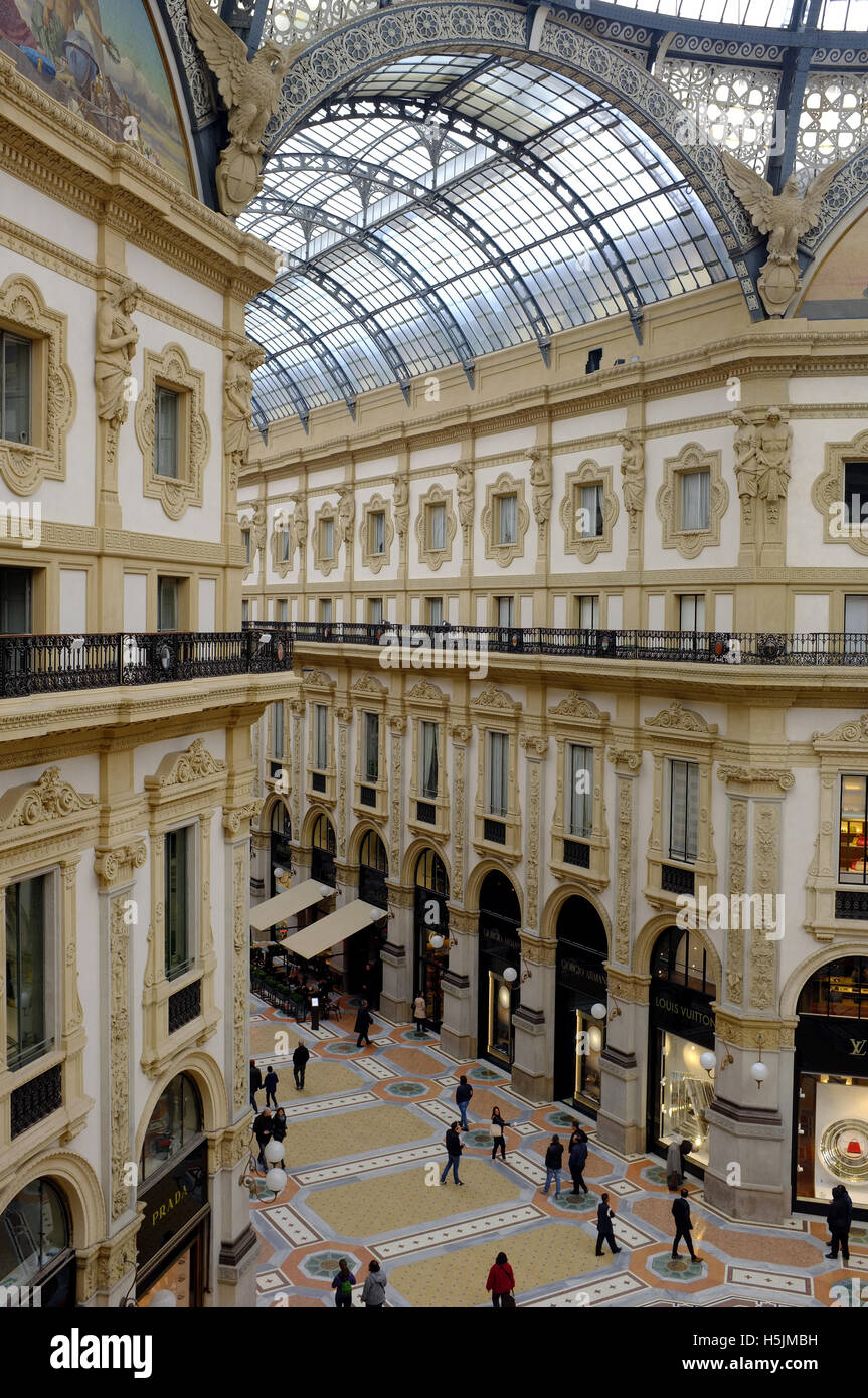 The newly restored Galleria Vittorio Emanuele II in Milan, Italy Stock Photo