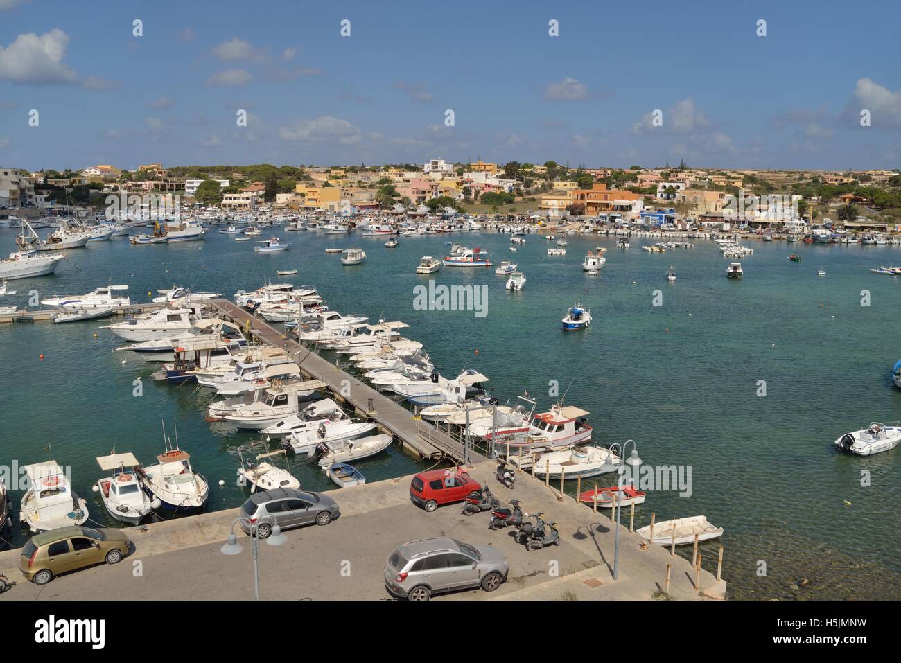 New Harbour (Porto Nuovo) Lampedusa island. Stock Photo