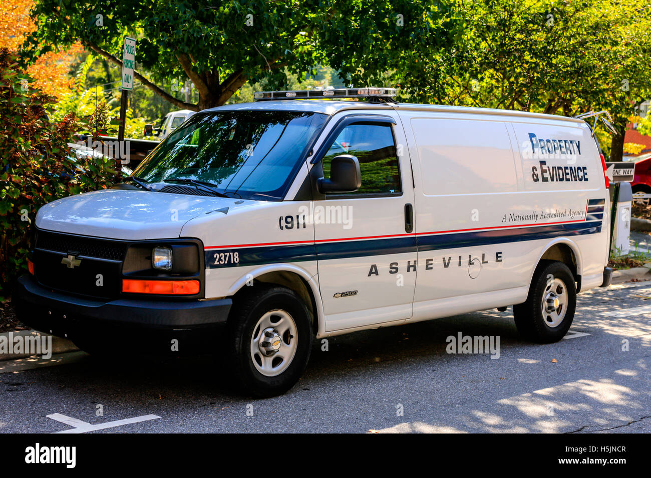Property & Evidence vehicle of the City of Asheville Police Department
