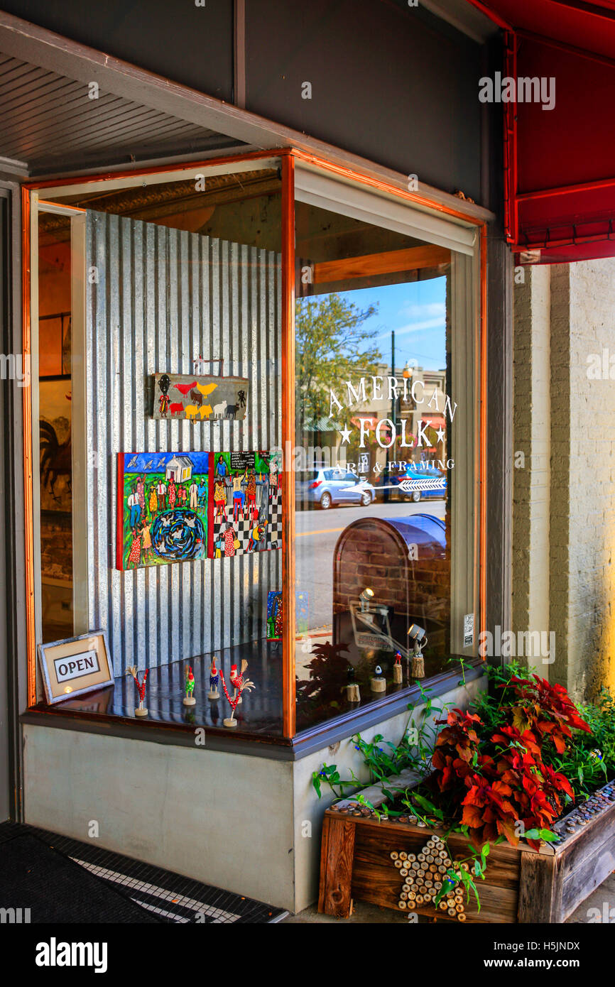 Outside the American Folk art store on Biltmore Ave in downtown