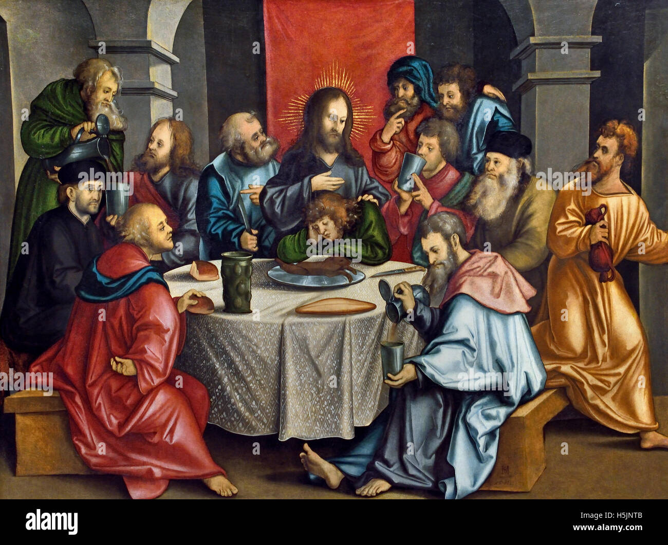 Das Abendmall - Last Supper 1511 Hans Schäuflein 1480-1540  German Germany Stock Photo