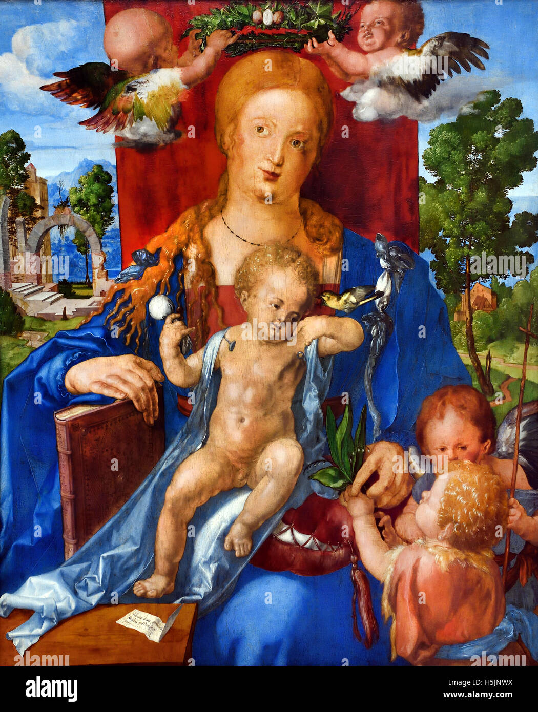 Die Madonna mit dem Zeisig - The Madonna with the siskin ( small bird ) 1506 Albrecht Dürer 1471 - 1528 German Germany Stock Photo