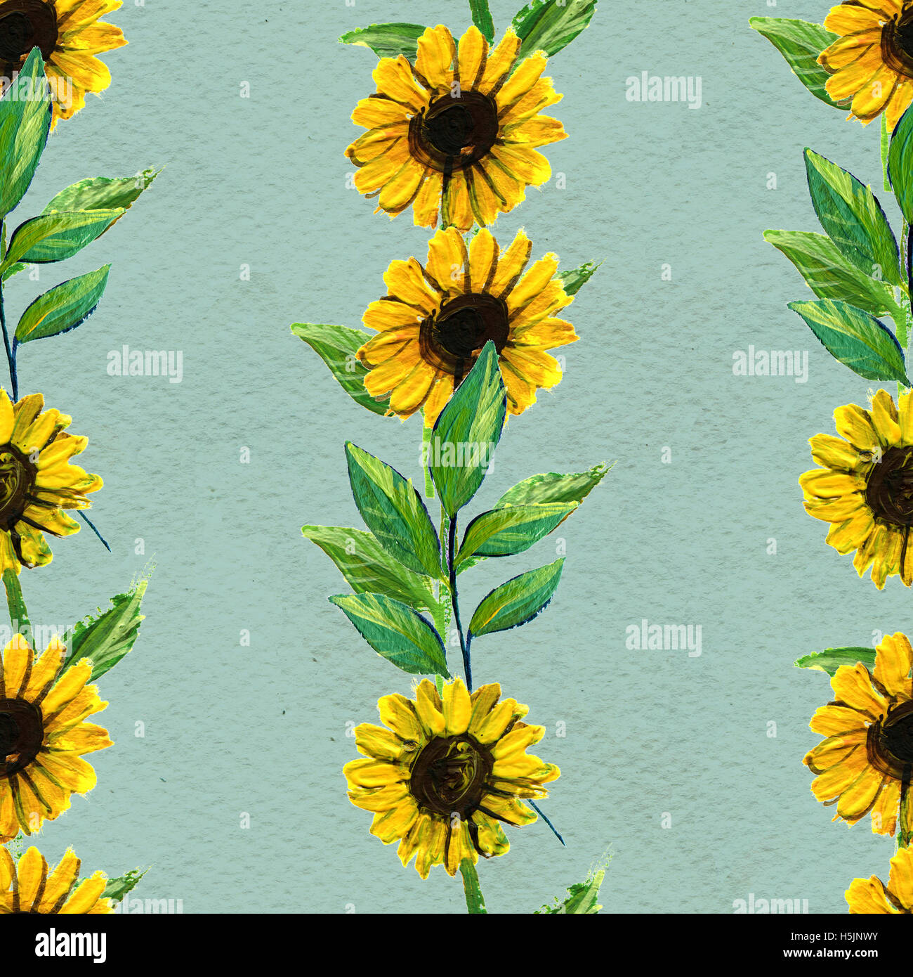 Seamless pattern with sunflowers Stock Photo - Alamy