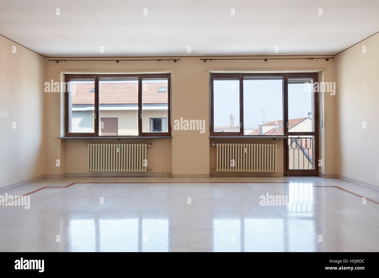 Empty large room interior with marble floor Stock Photo