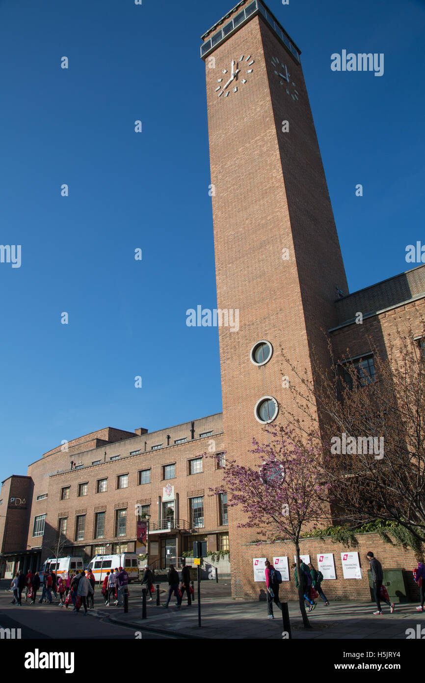 Old Greenwich Town Hall Clocktower Stock Photo