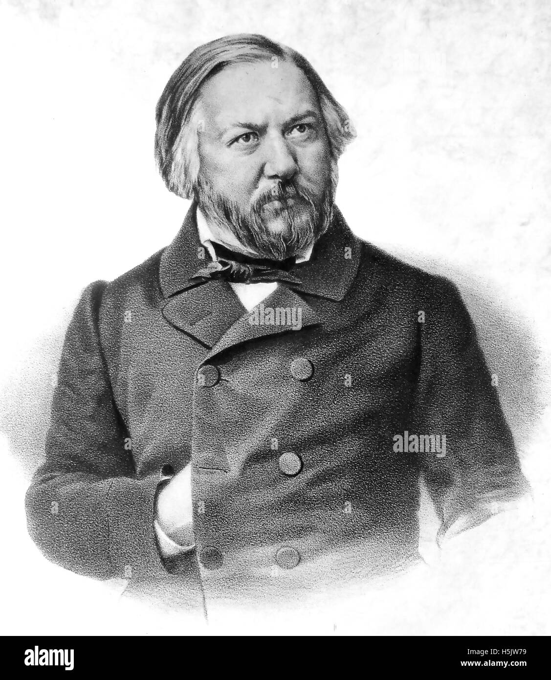 MIKHAIL GLINKA (1804-1857) Russian composer in a 1856 engraving Stock Photo