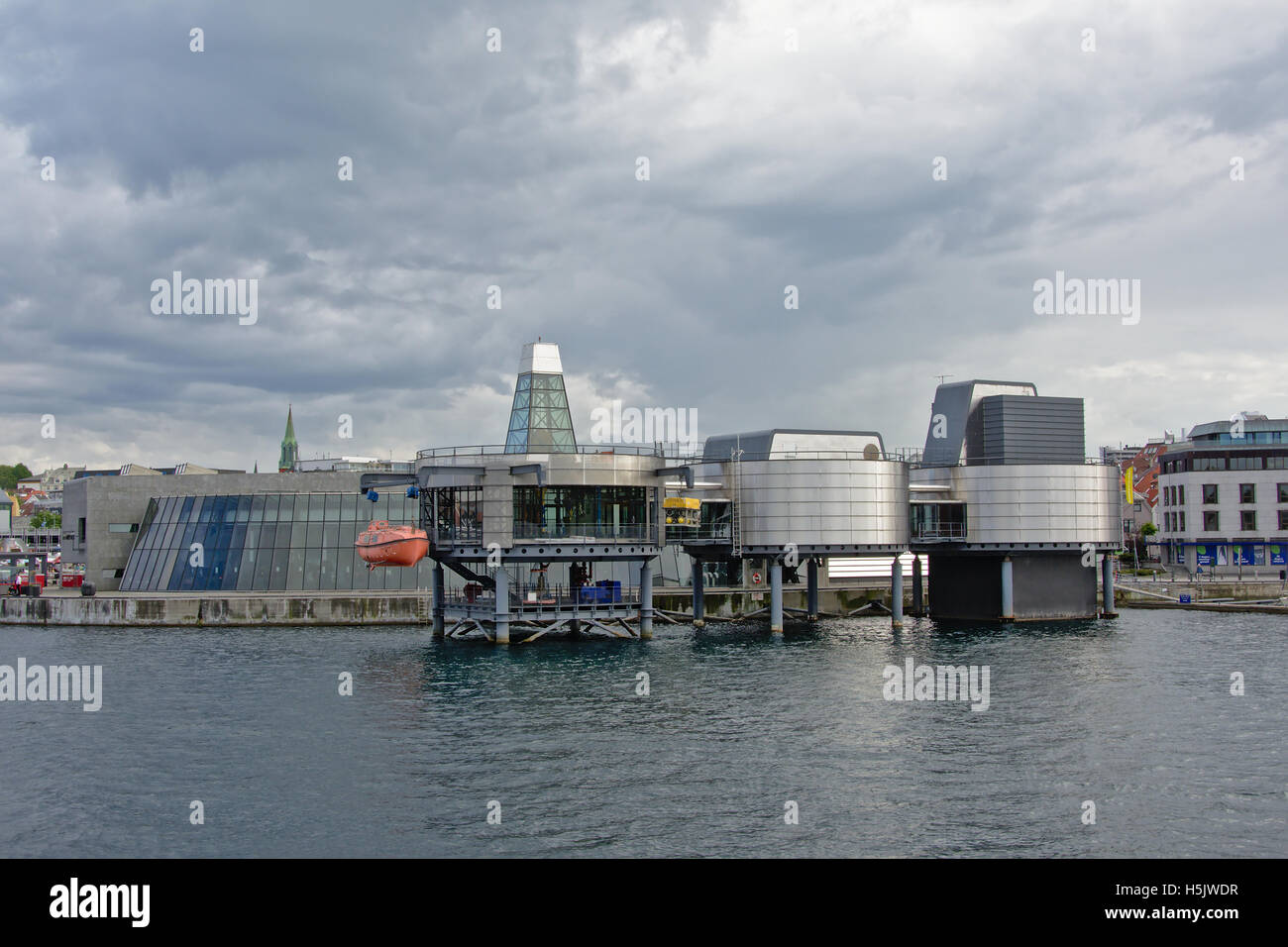 Stavanger petroleum museum, created by Lunde & Løvseth, view from the sea. Stock Photo