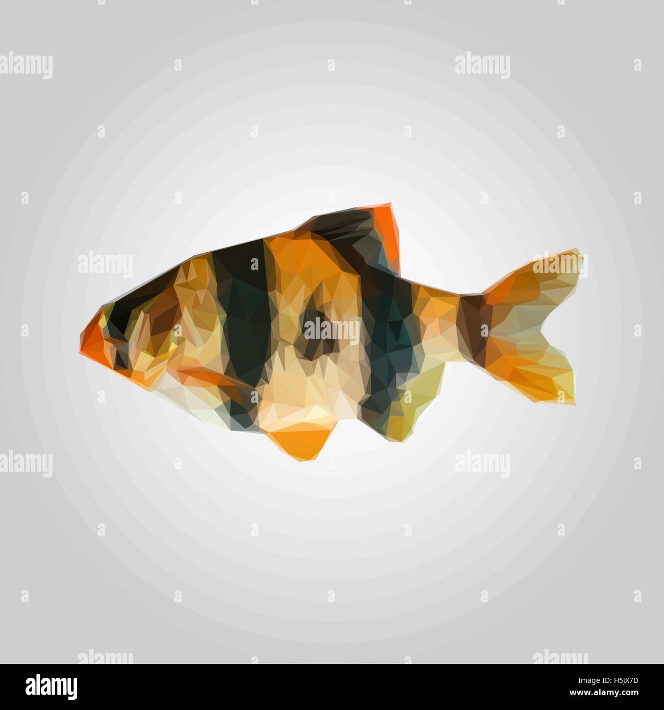 The fish icon. Seafood symbol. Vector illustration. Geometric polygonal ...