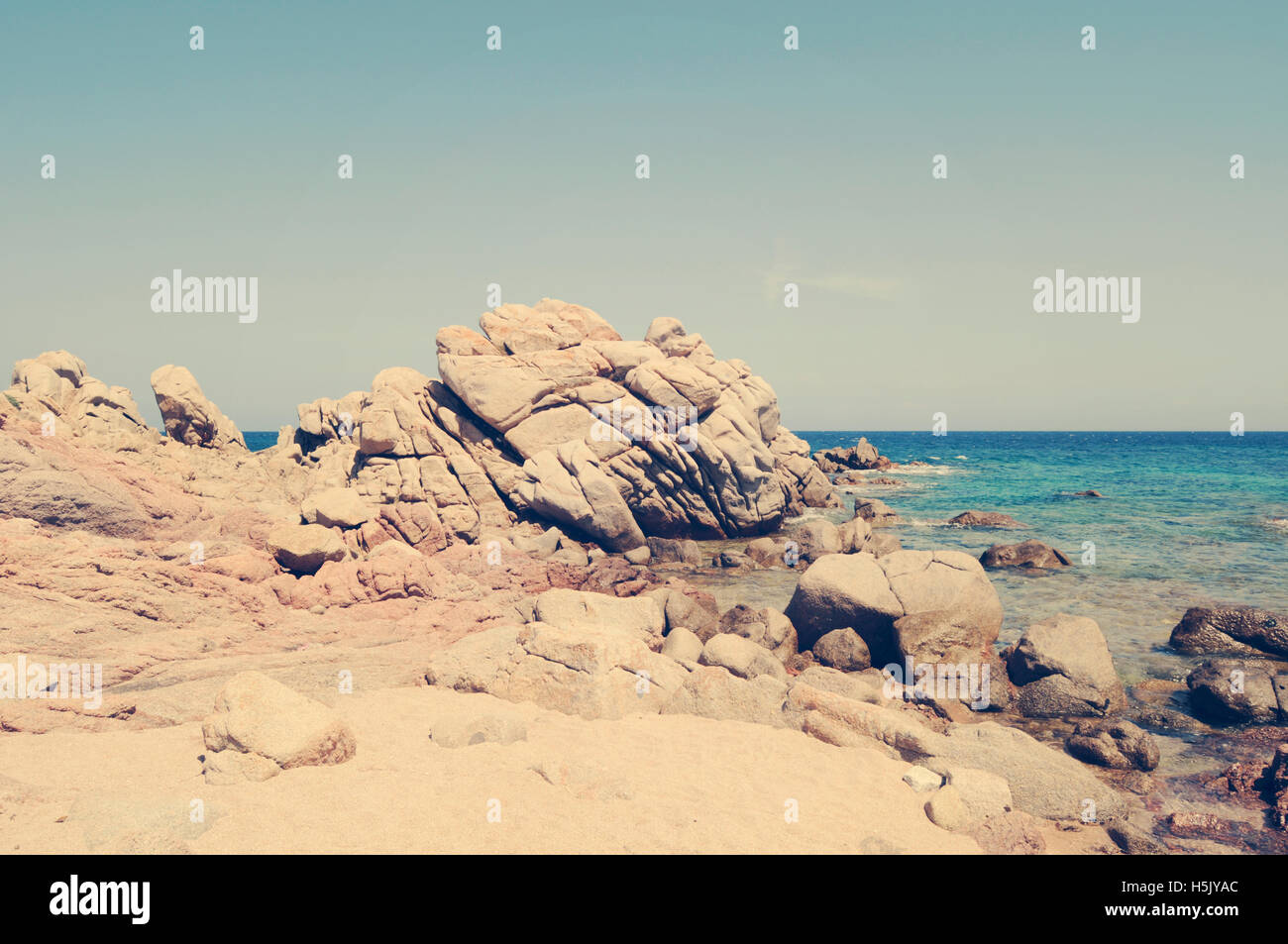 Scenic View Of Sardinia Sea Against Sky Stock Photo