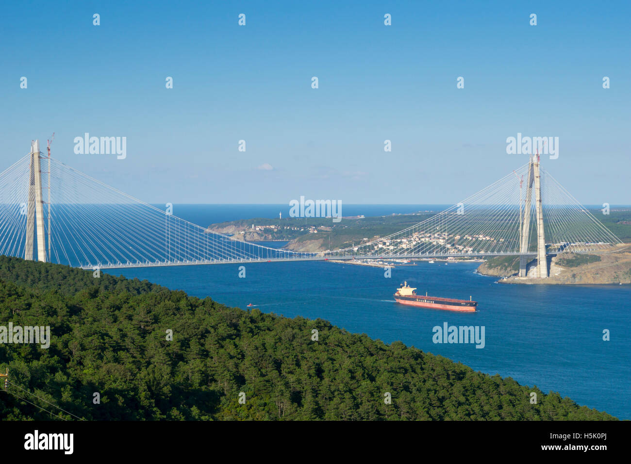a view of the third bridge in istanbul Stock Photo