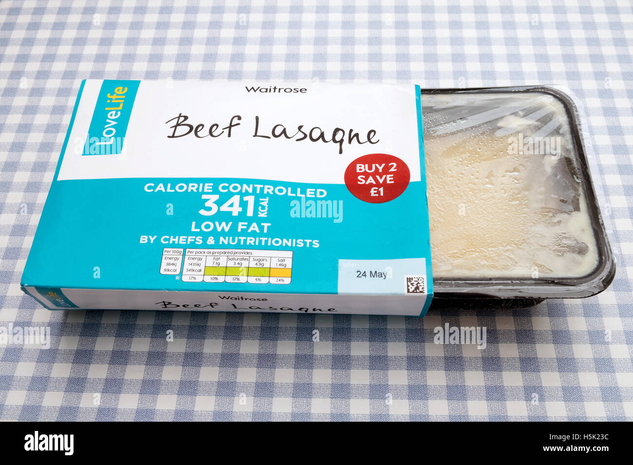 Waitrose Love Life beef Lasagne ready meal Stock Photo
