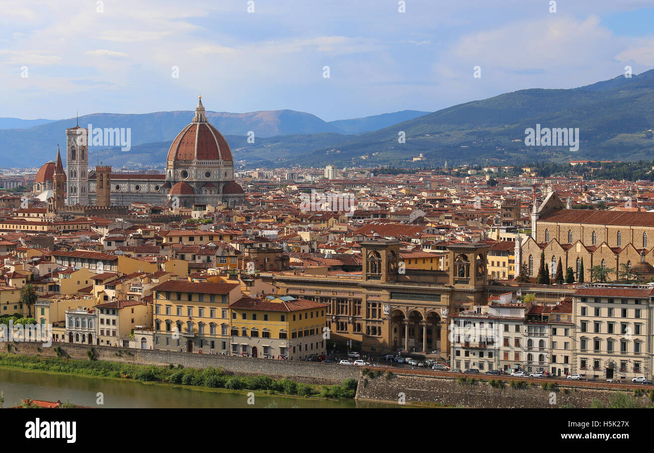 panorama of the city of Florence from Michelangelo Square Stock Photo