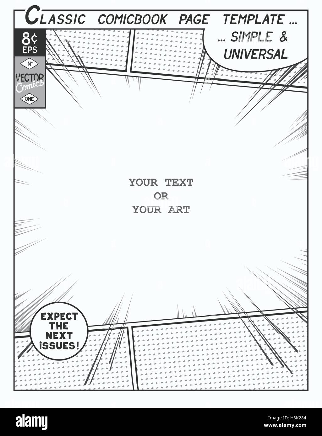 Comic book style template Stock Vector Image & Art Alamy