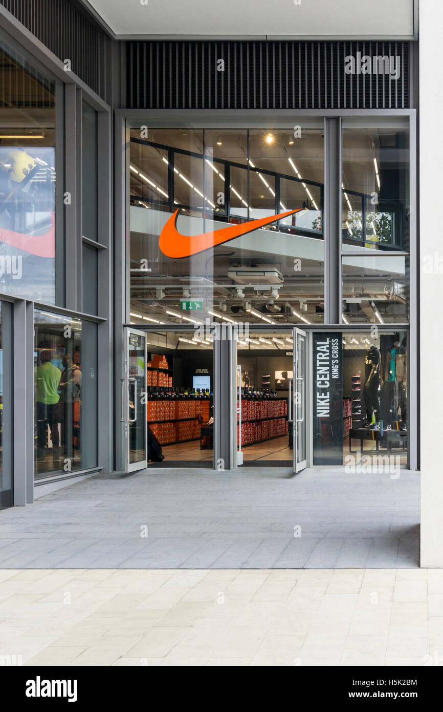 Entrance to Nike Central shop in King's Cross, London Stock Photo - Alamy
