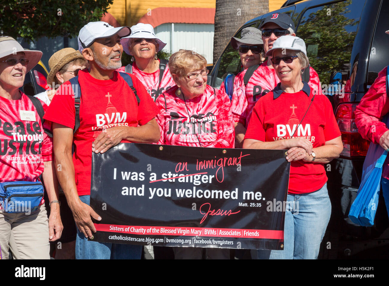 Nogales, Arizona - Activists held international rallies to protest the U.S.-Mexico border fence. Stock Photo