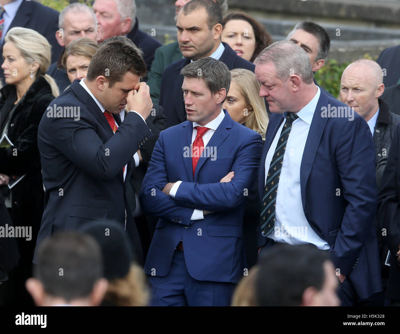 Munster's CJ Stander (left) alongside former Munster players Ronan O ...