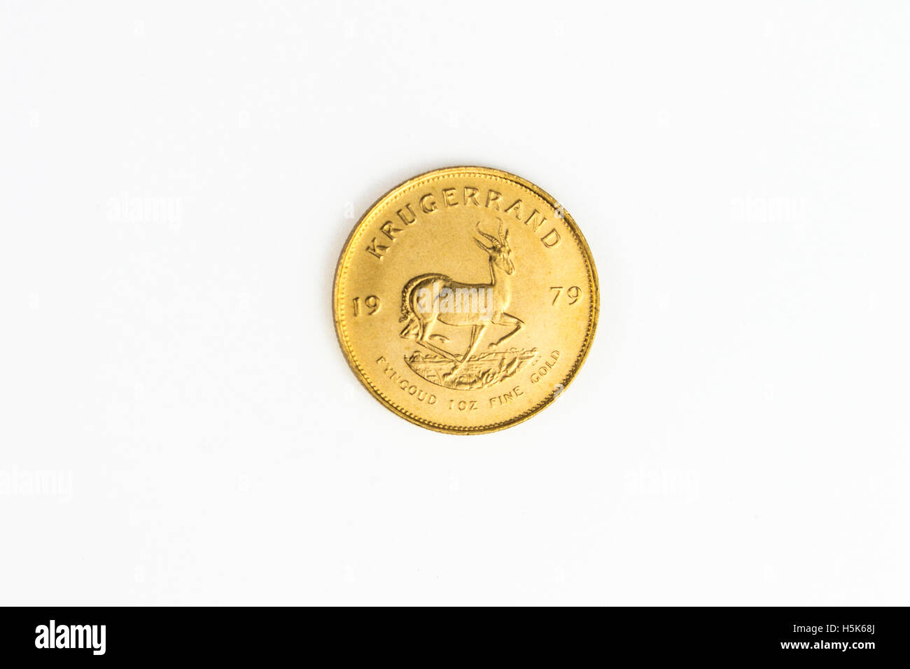 1 OZ gold coin - Krugerrand gold coin Stock Photo - Alamy