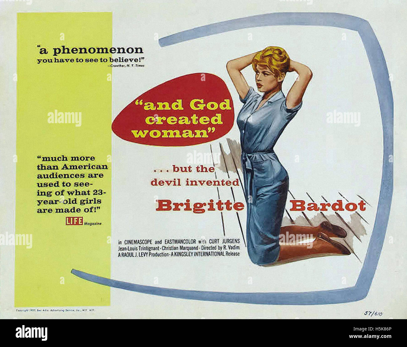 And God Created Woman - Movie Poster Stock Photo