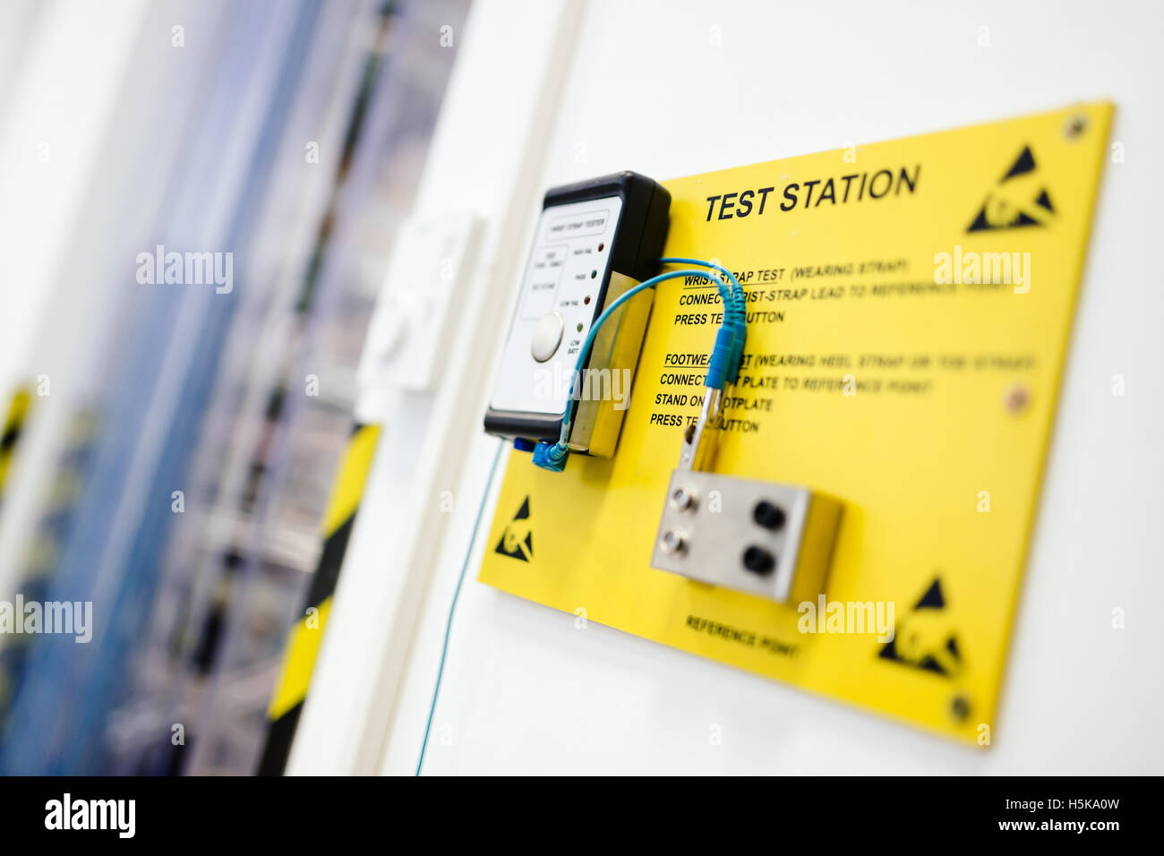 Wrist strap test station in hardware labaratory Stock Photo
