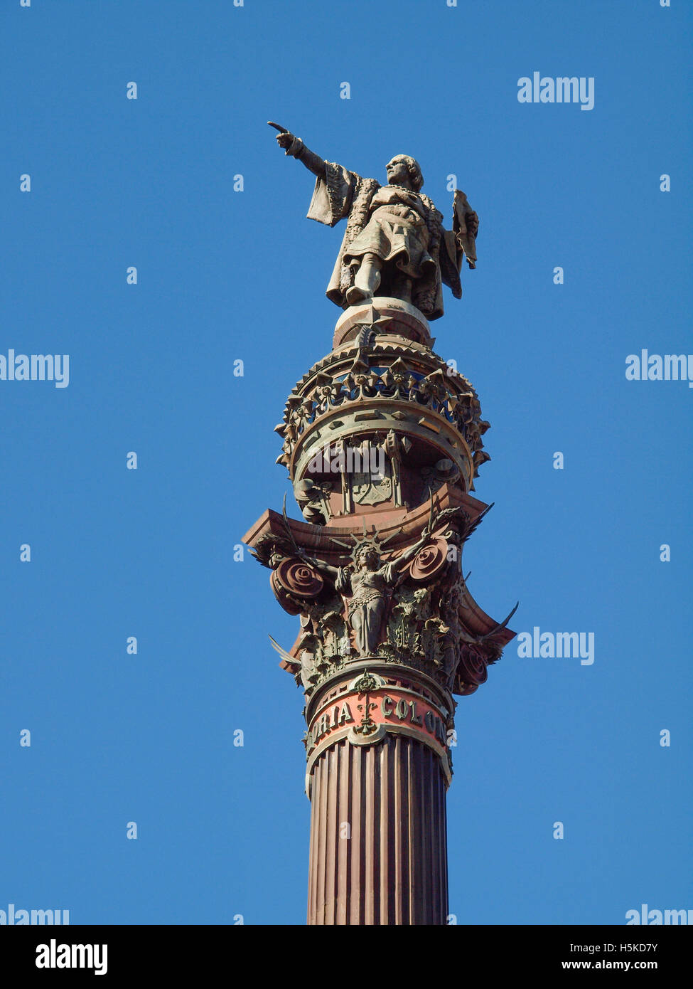 COLUMBUS CORINTHIAN COLUMN BARCELONA SPAIN Stock Photo - Alamy