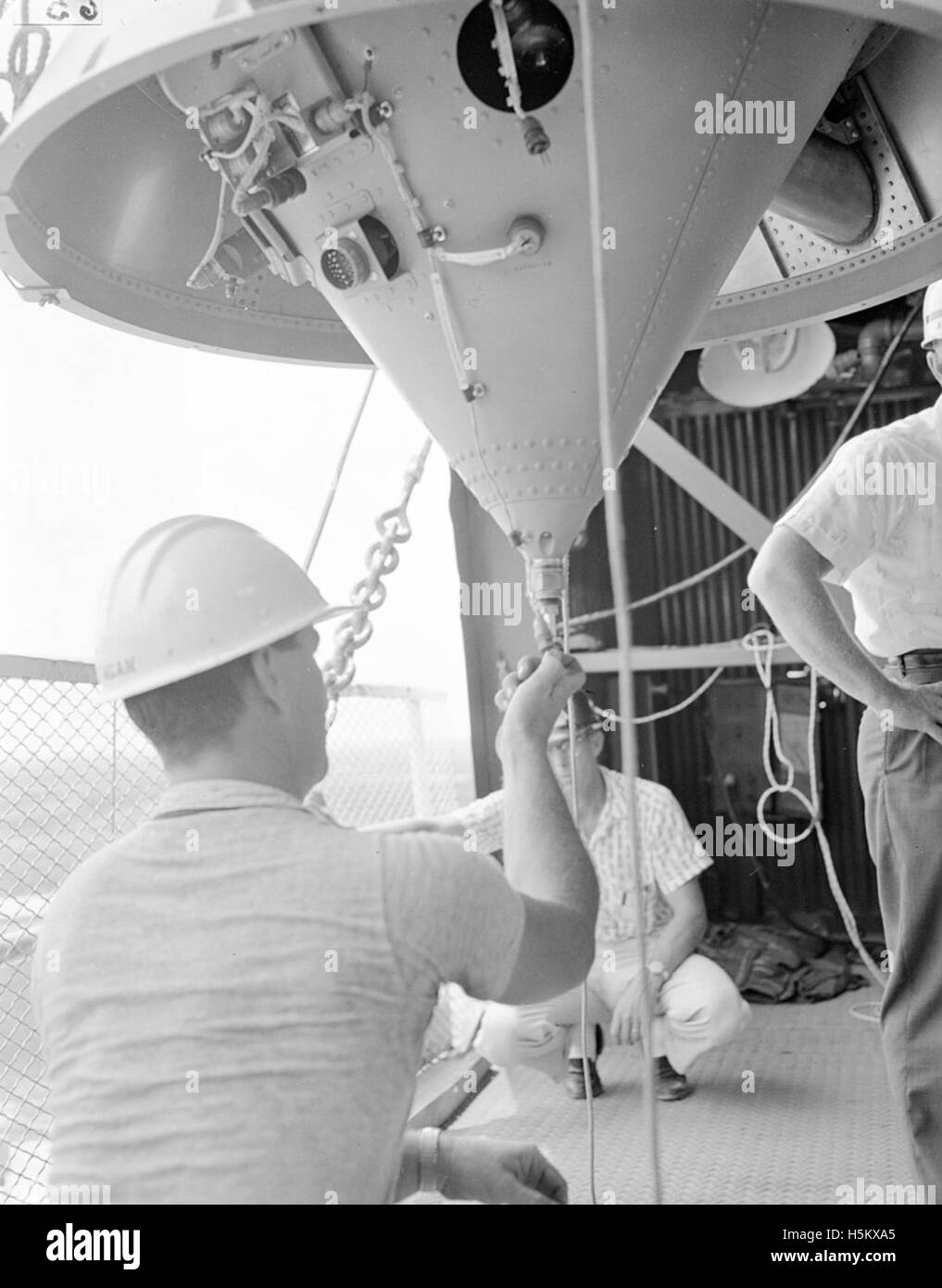 Atlas 17E Details CCMTA; Mating Nose Cone to Missile 17E Stock Photo ...