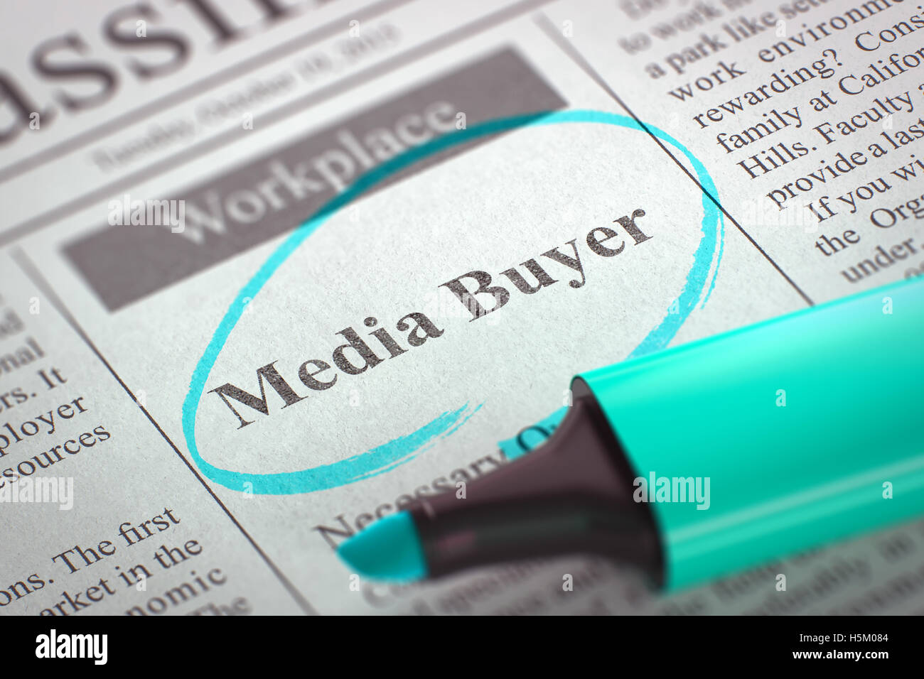 Media Buyer Job Vacancy. 3D. Stock Photo