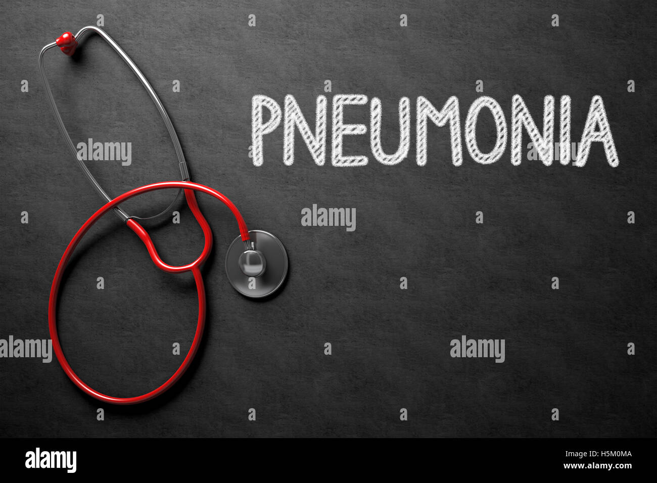 Chalkboard with Pneumonia Concept. 3D Illustration. Stock Photo