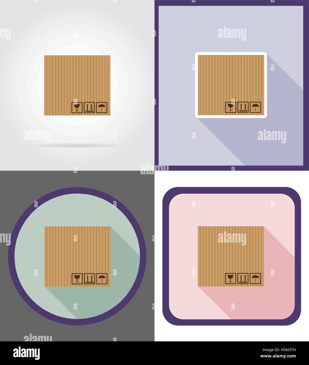 delivery cardboard box flat icons vector illustration isolated on ...