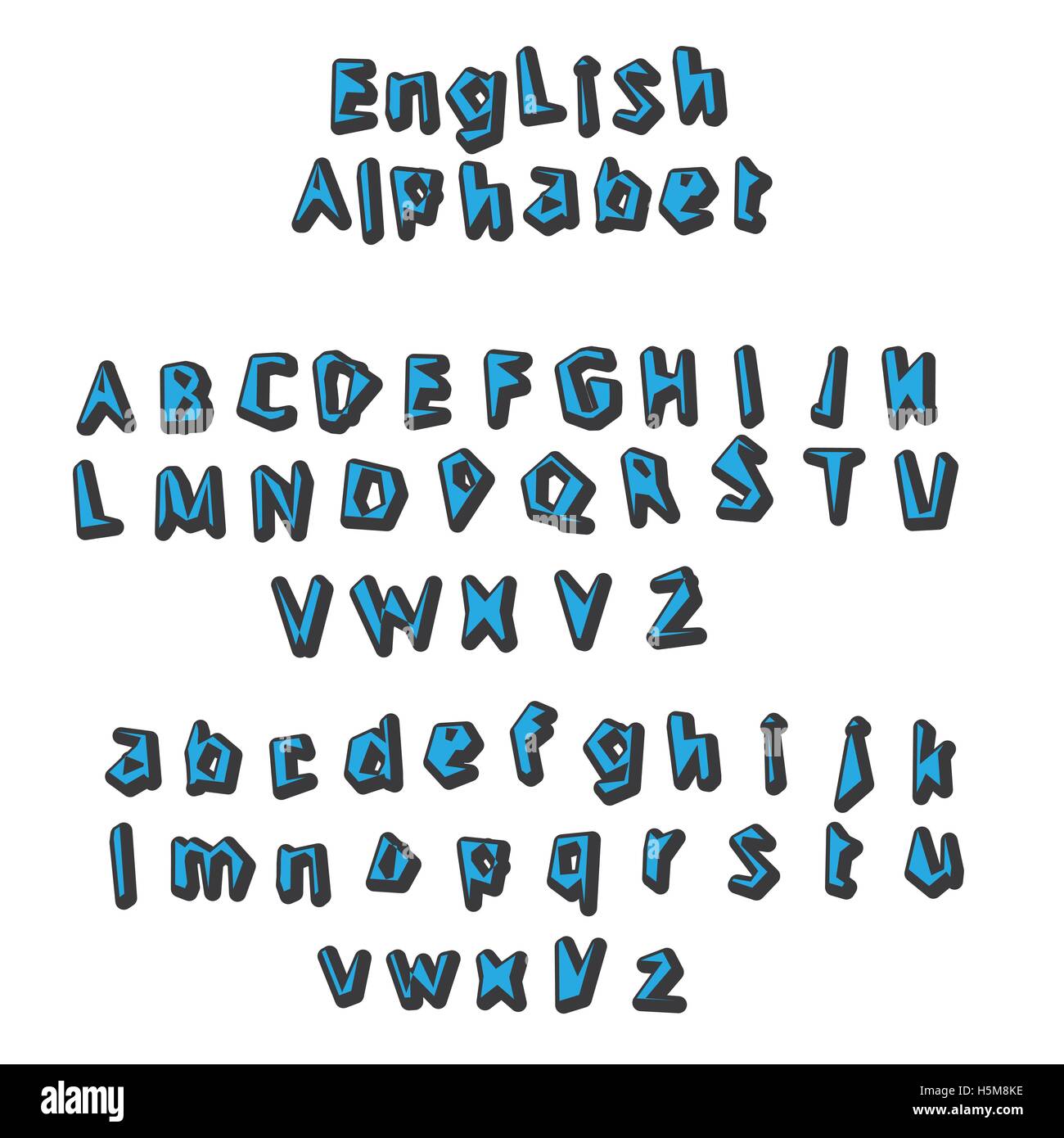 English Alphabet letters set vector illustration Stock Vector
