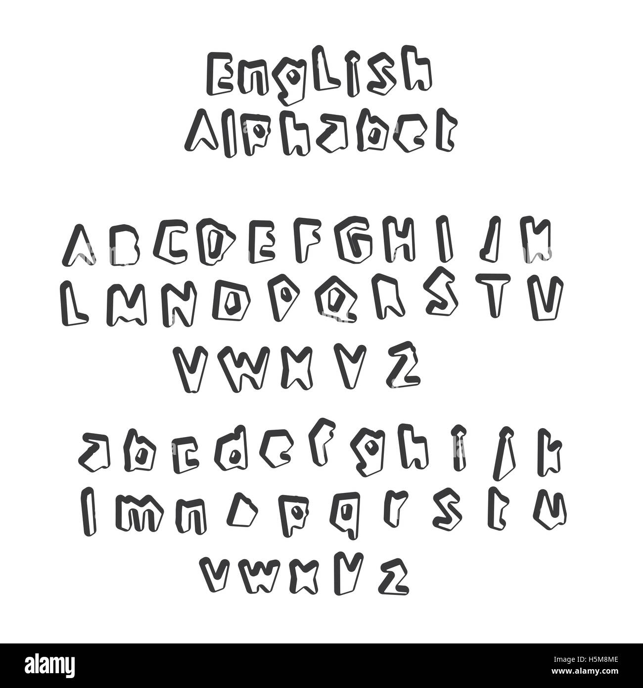 English Alphabet letters set vector illustration Stock Vector