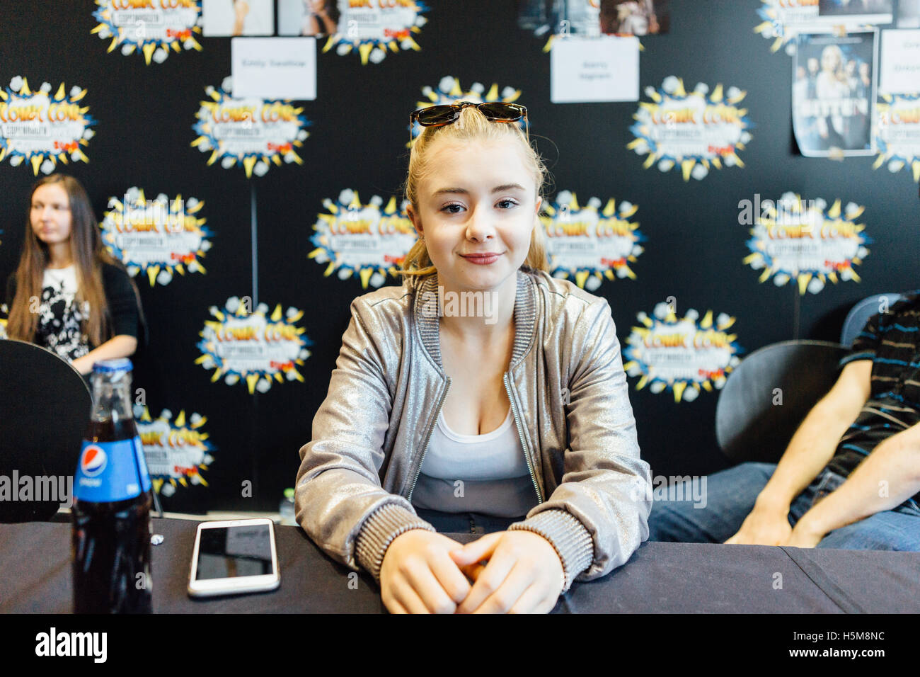 Kerry Ingram, British actress known from the HBO series ‘Game of Thrones’, attends a fan meeting at Comic Con Copenhagen 2016. Stock Photo