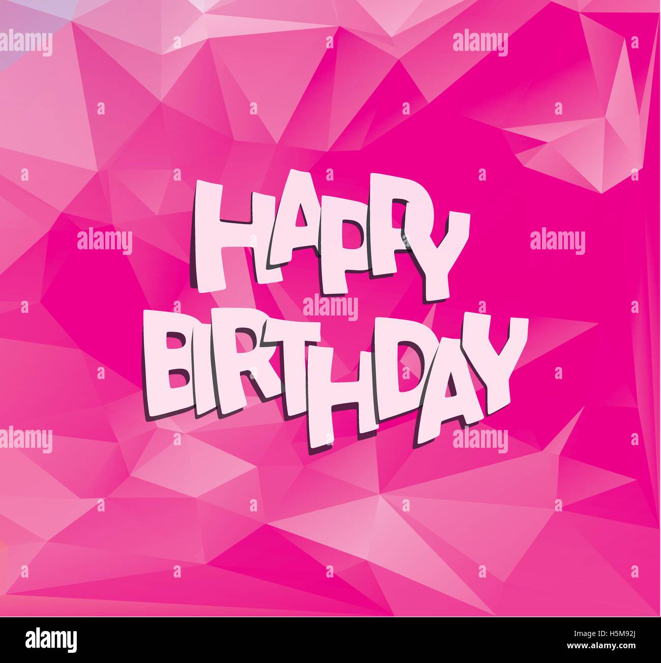 happy birthday text over bright pink low polygonal background vector ...