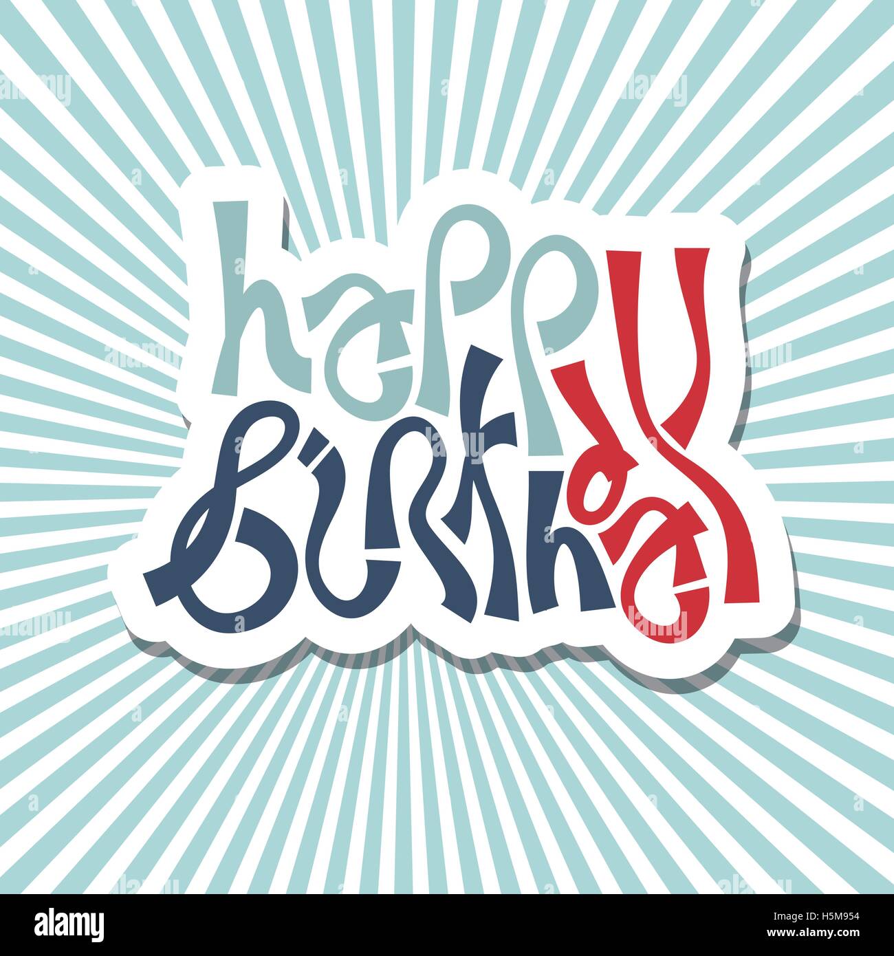 text happy Birthday hand lettering abstract vector label Stock Vector