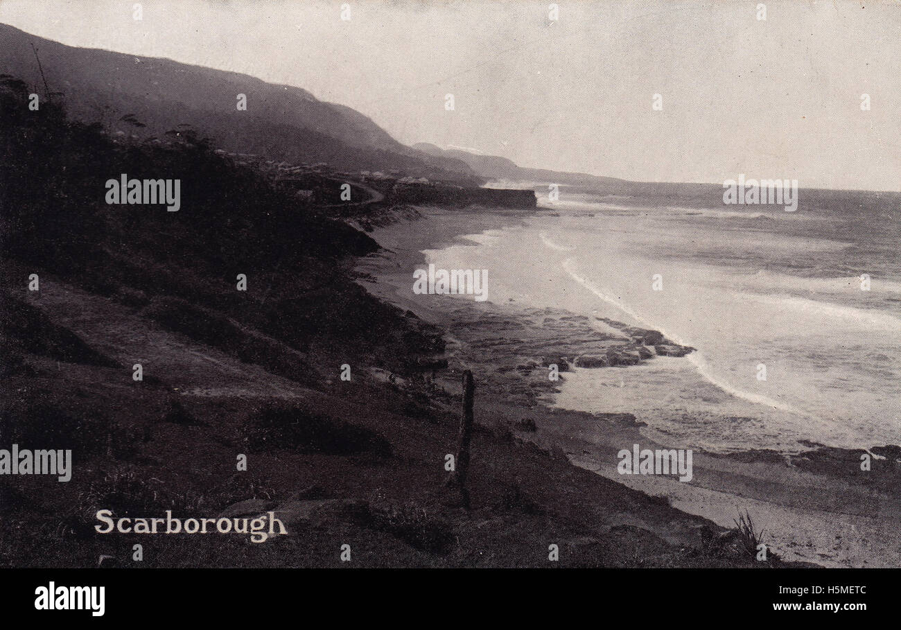 Scarborough shoreline Wollongong facing north undated  [RAHS Photograph Collection] Stock Photo