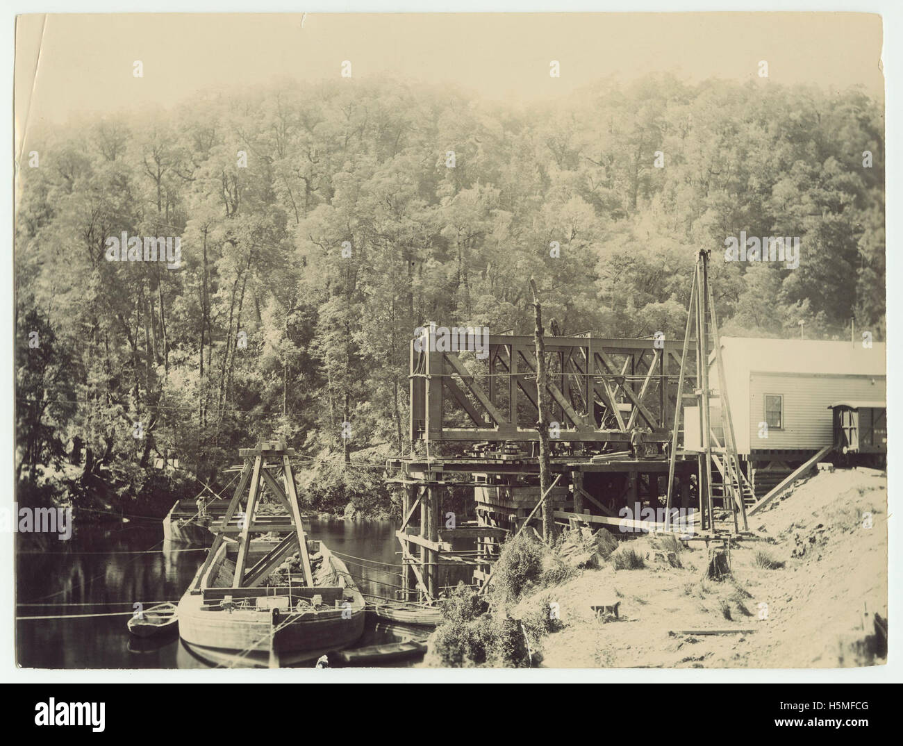 Queenstown Teepookana Bridge Photographer AS Bransgrove Stock Photo