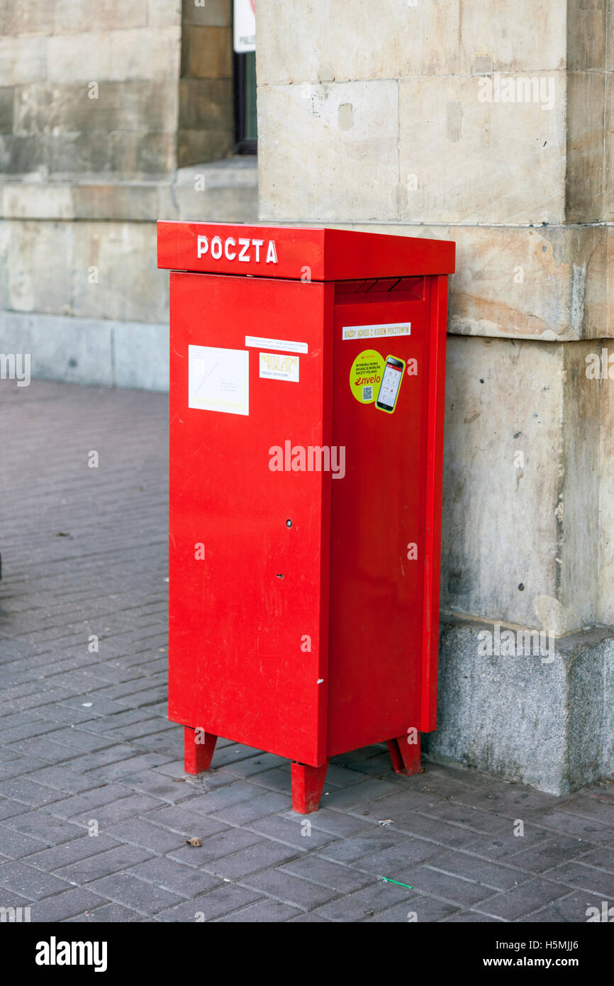 Polish post box in Gdansk, Poland Stock Photo