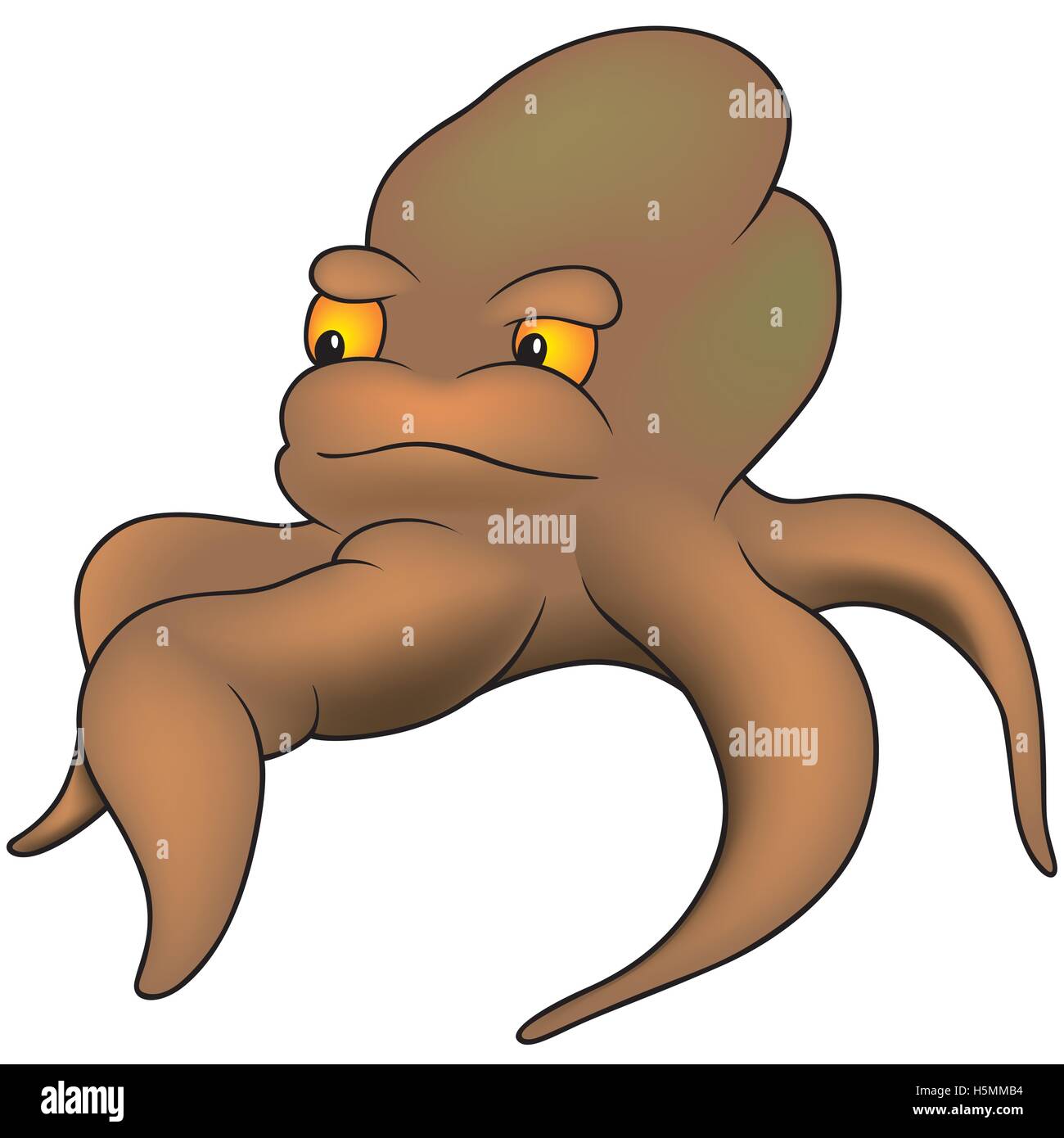 Brown Octopus Stock Vector