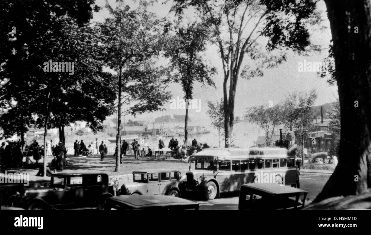 Members of the Three-Quarter Century Club held their annual meeting in the Camden Amphitheatre on August 6, 1931.  Organized in the fall of 1925, membership in the club was for citizens 75 years and older.    On that day 3,500 members of the Club arrived in Camden with more than 1,000 friends and relatives.  Governor Gardner was the guest speaker and the afternoon was devoted to games, contests, and dancing. Stock Photo