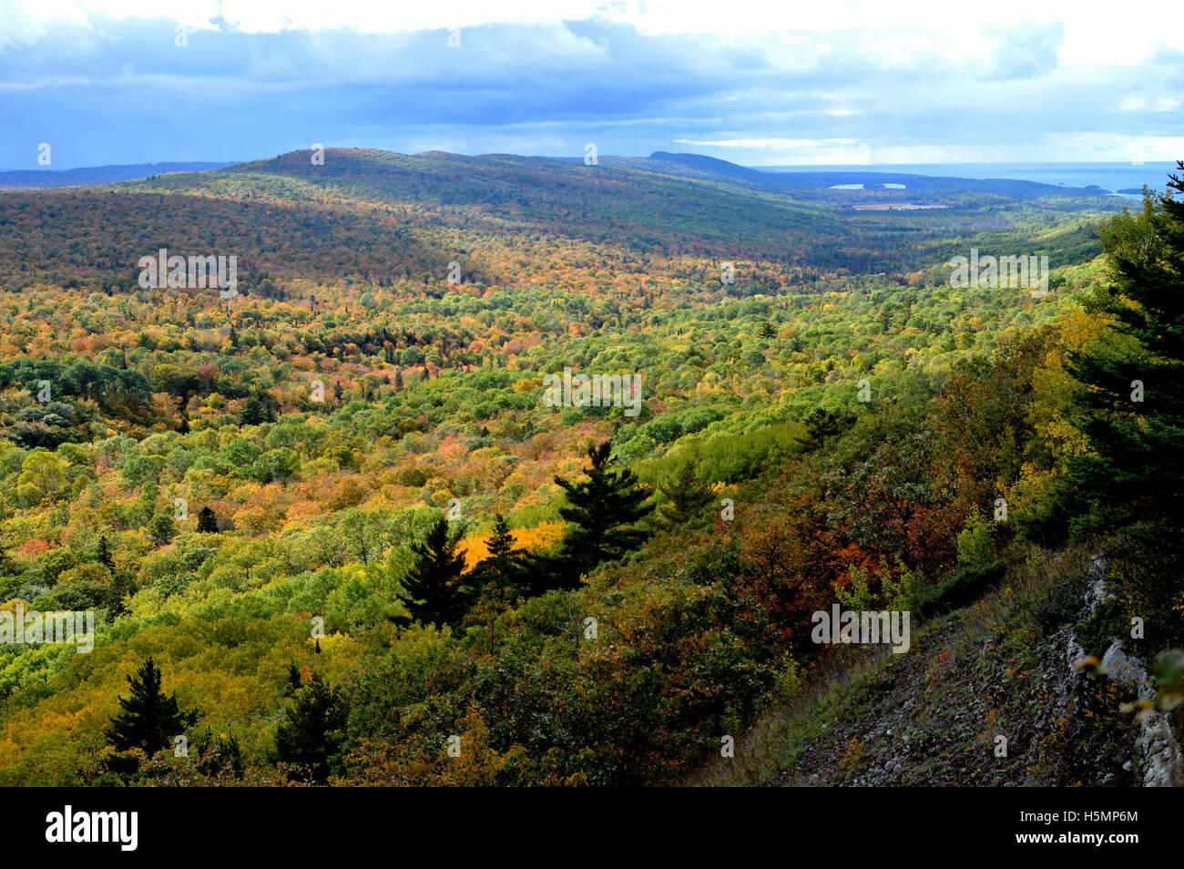 Brockway Mountain, Mi, Fall Colors Stock Photo Alamy