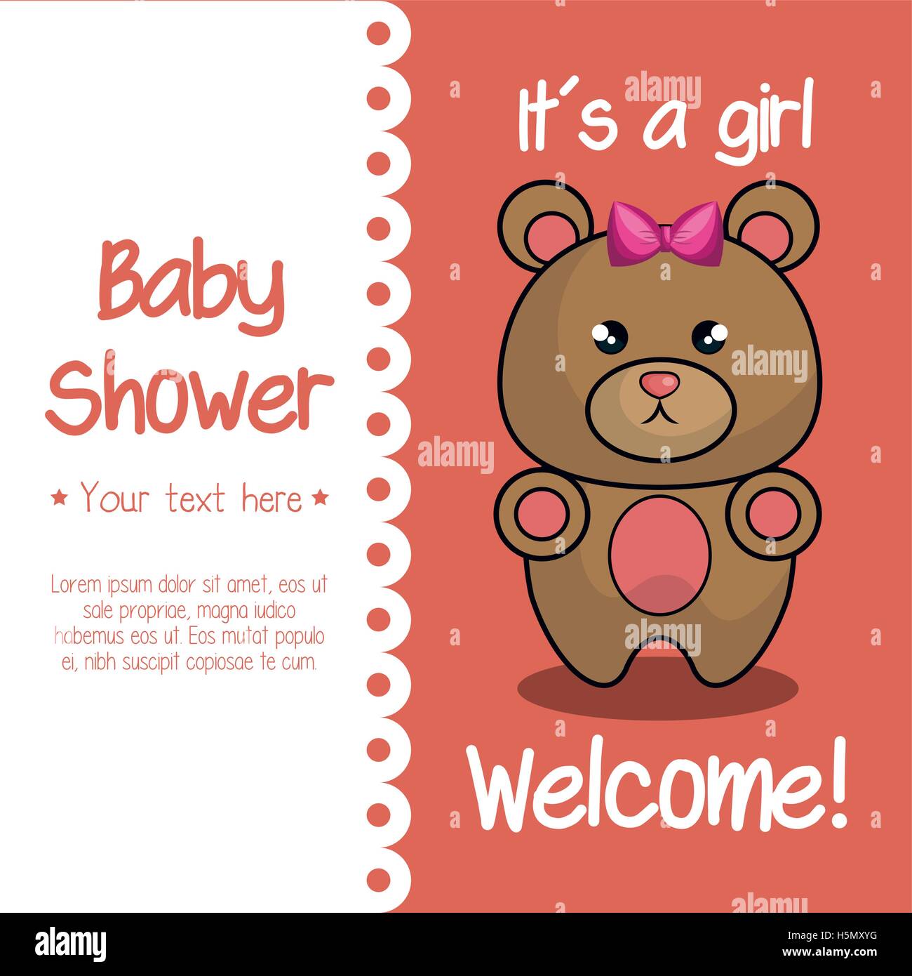 baby shower invitation with cute animal Stock Vector Image & Art - Alamy