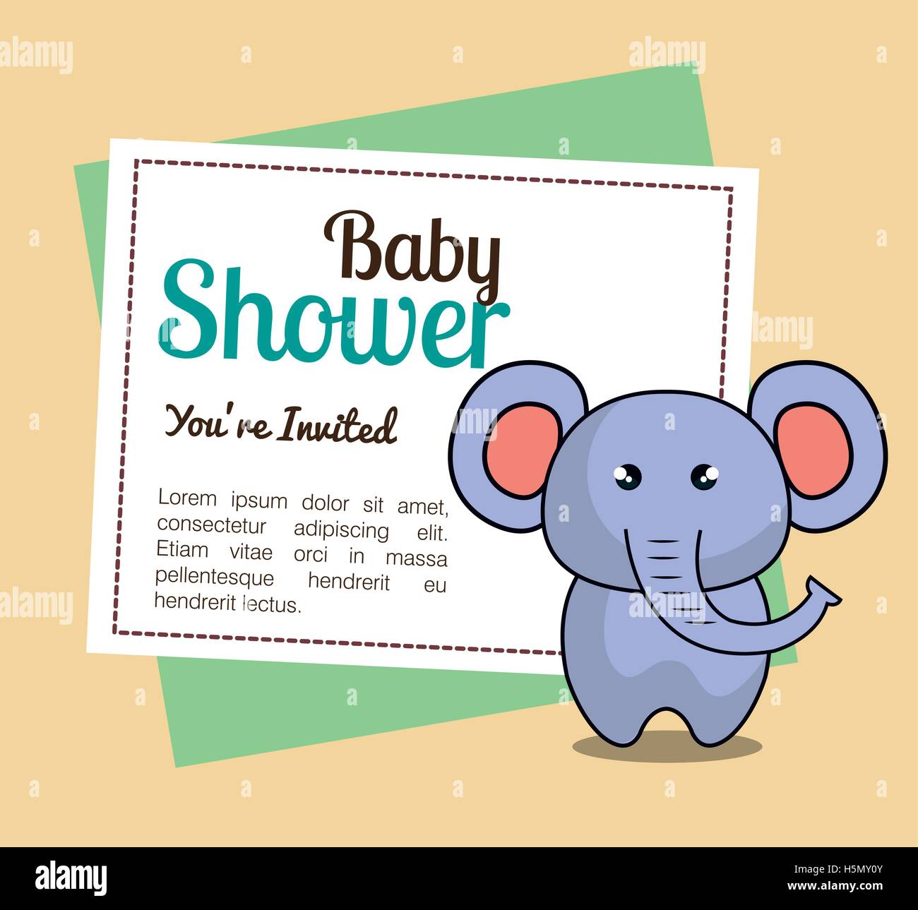 baby shower invitation with cute animal Stock Vector Image & Art - Alamy