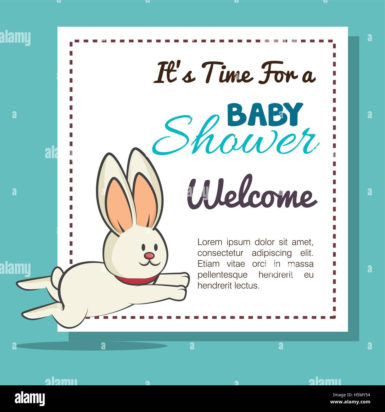 baby shower invitation with cute animal Stock Vector Image & Art - Alamy