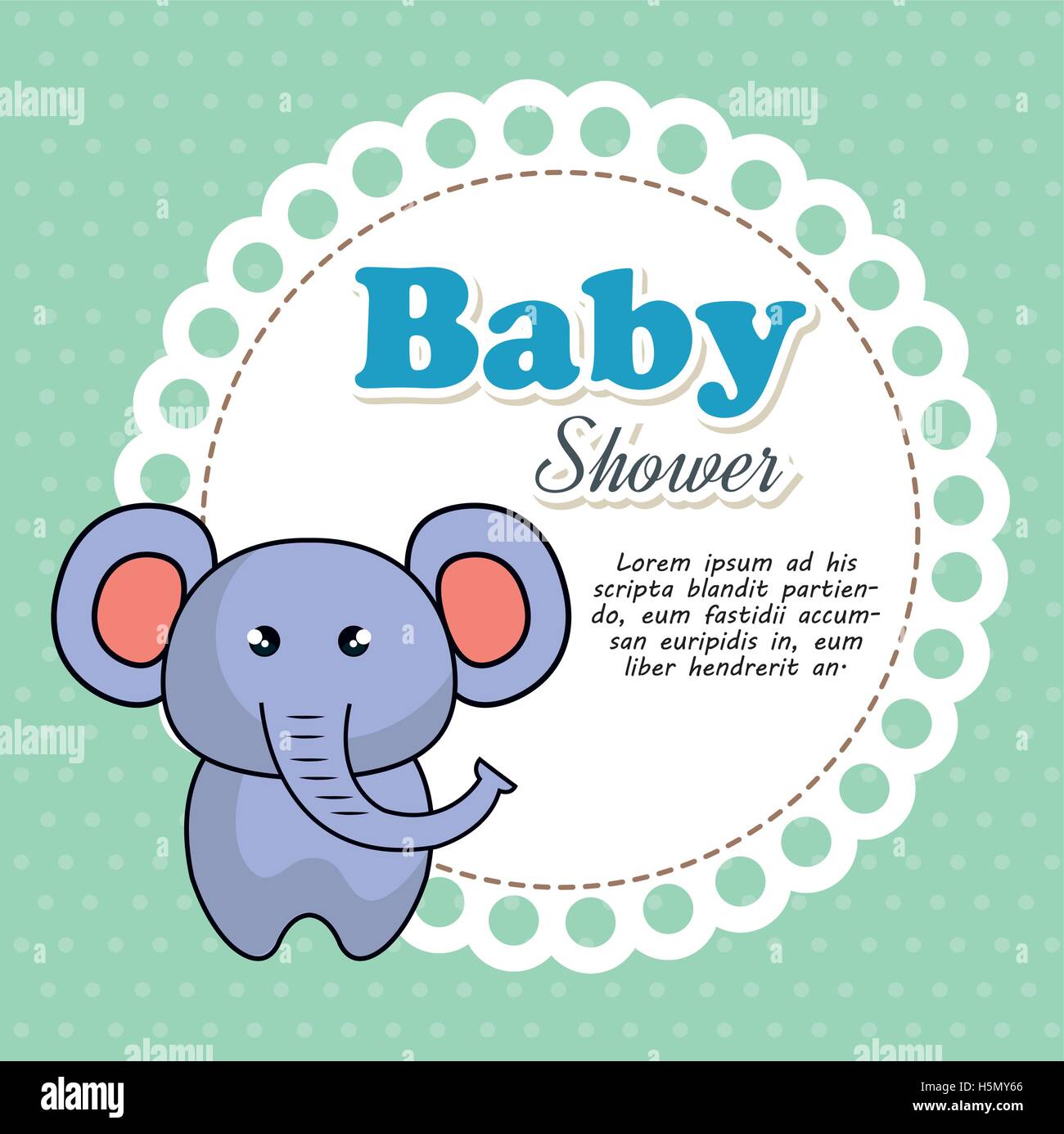 baby shower invitation with cute animal Stock Vector Image & Art - Alamy