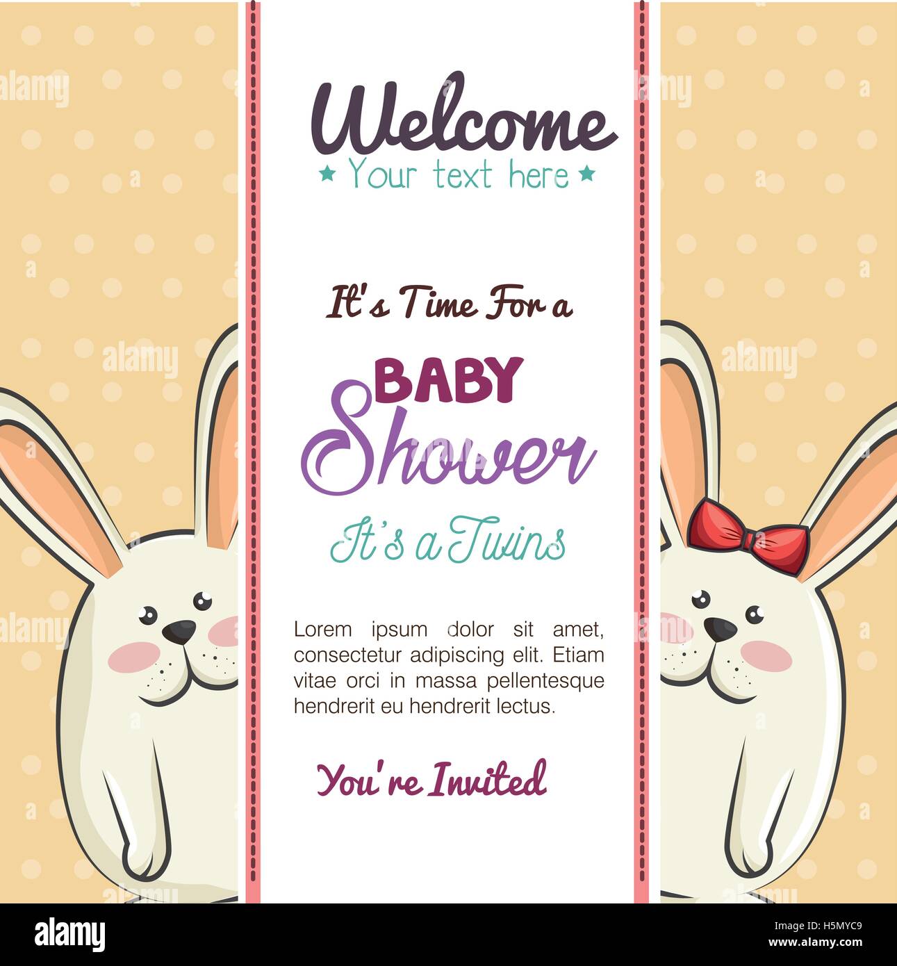 baby shower invitation with cute animal Stock Vector Image & Art - Alamy