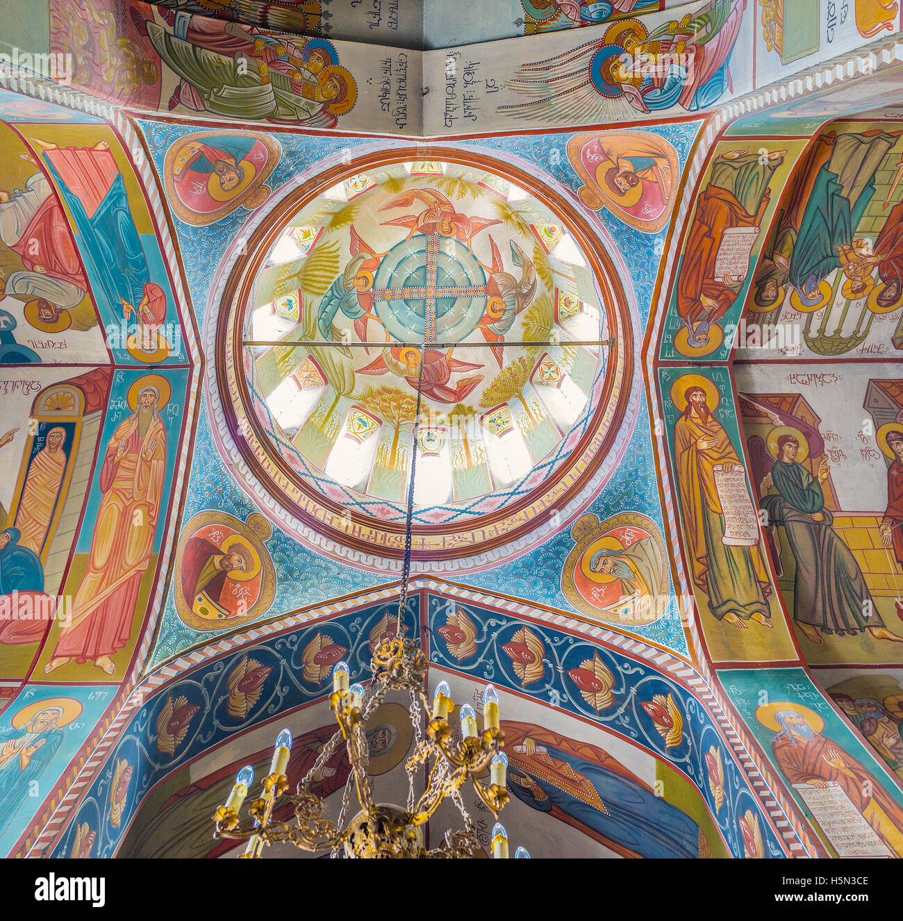 The murals on cupola of Upper Bethlehem Church, located in the old town Stock Photo