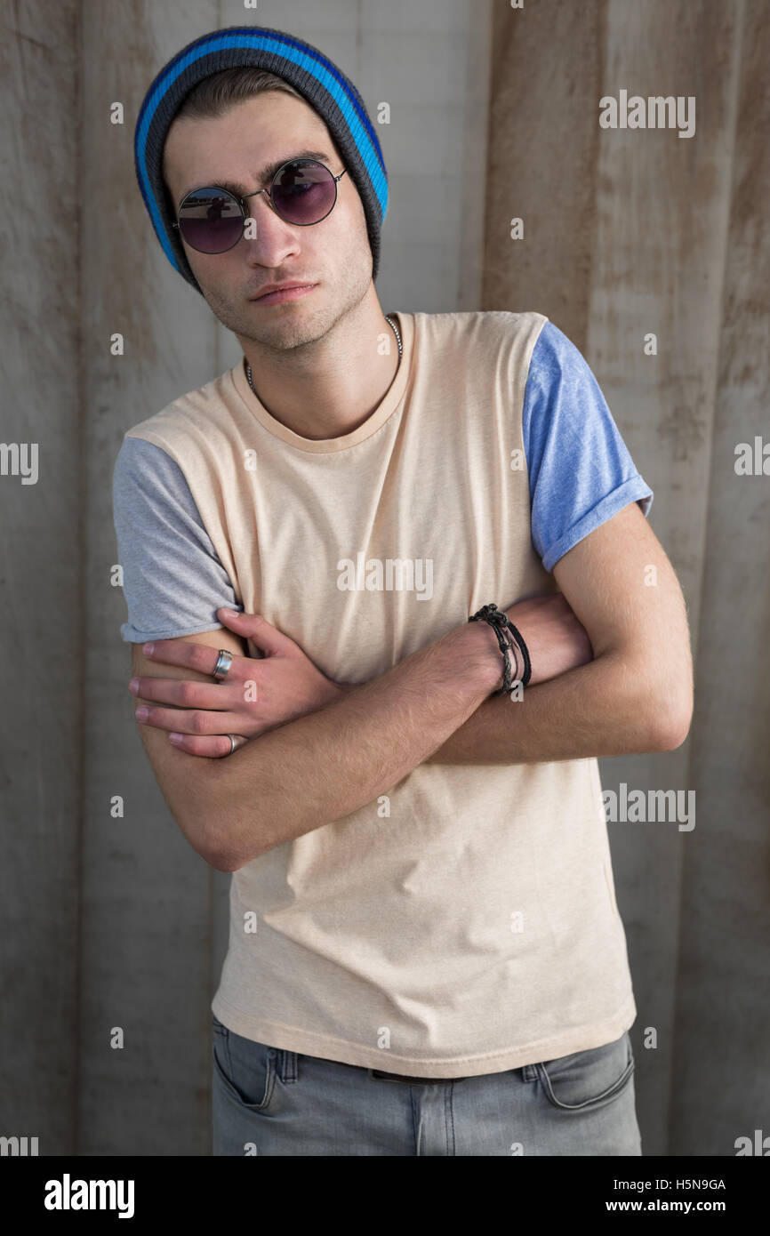 Stylish hipster man in hat hi-res stock photography and images - Alamy