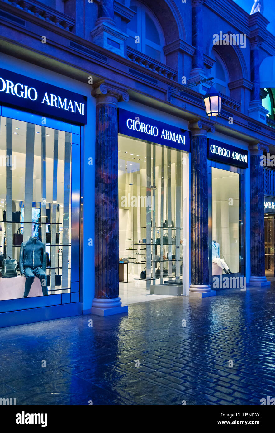 Giorgio Armani Retail Store in the Forum Shops in Caesars Palace Stock Photo