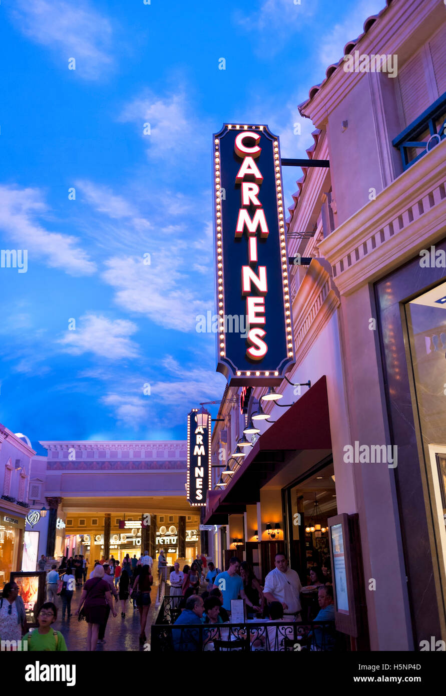 Carmines Italian Restaurant in the Caesars Palace Forum Shops, Las Vegas,  Nevada Stock Photo - Alamy