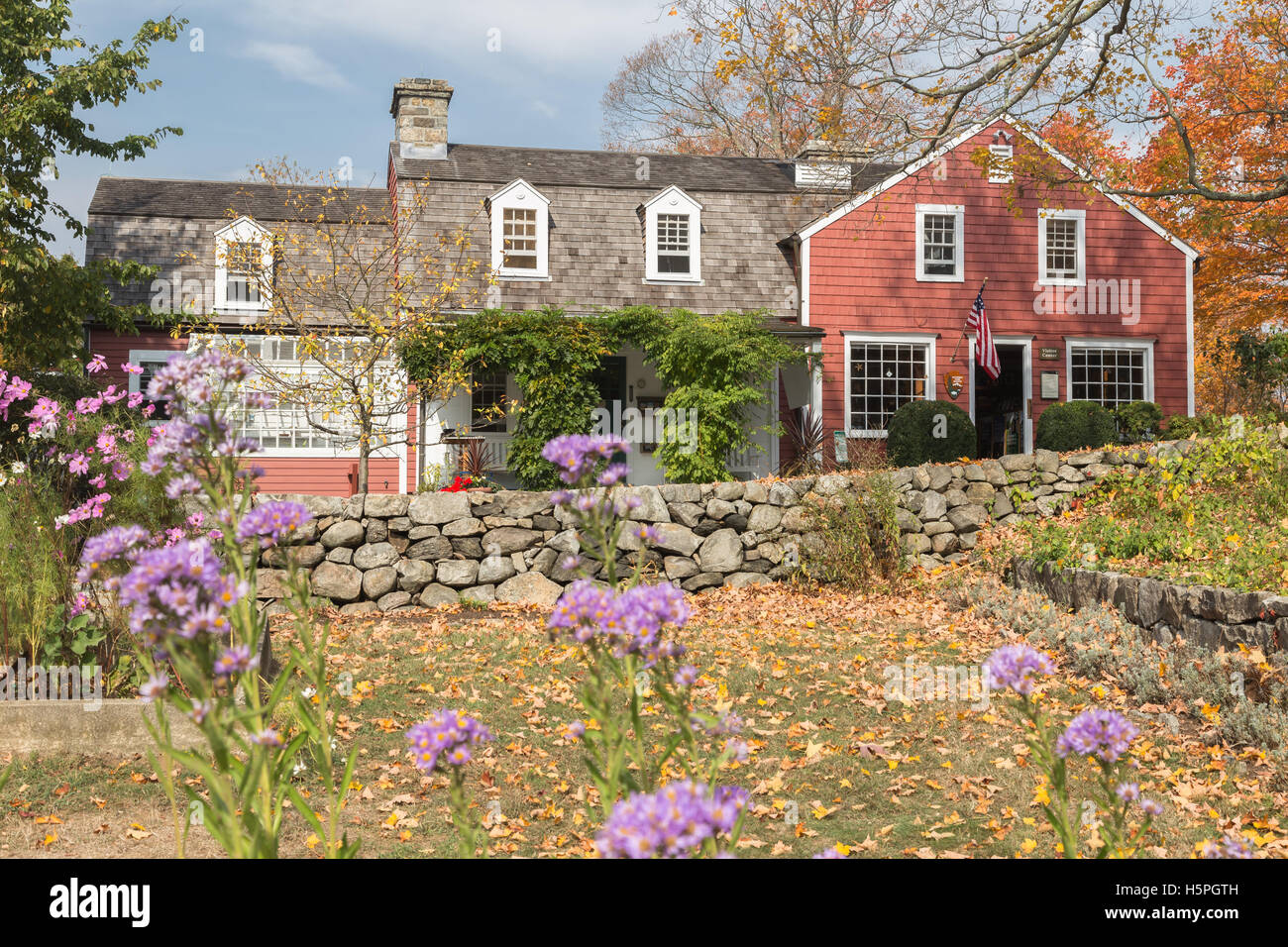 View of Visitors Center at Weir Farm, a National Historic Site in Wilton, CT. Stock Photo